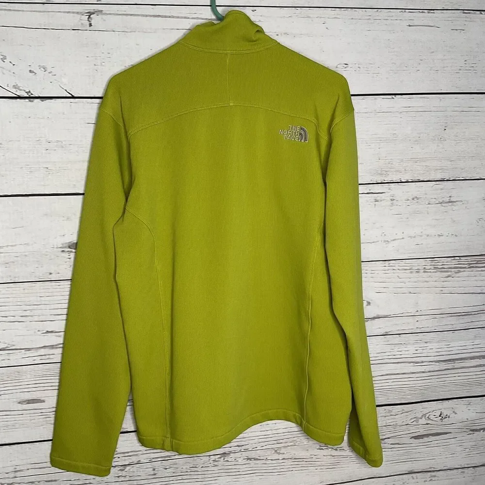 The North Face Mens Fleece Lined Jacket Mustard Yellow Long Sleeve Zip Up Size L